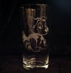 Cartoon Sitting Husky Glass